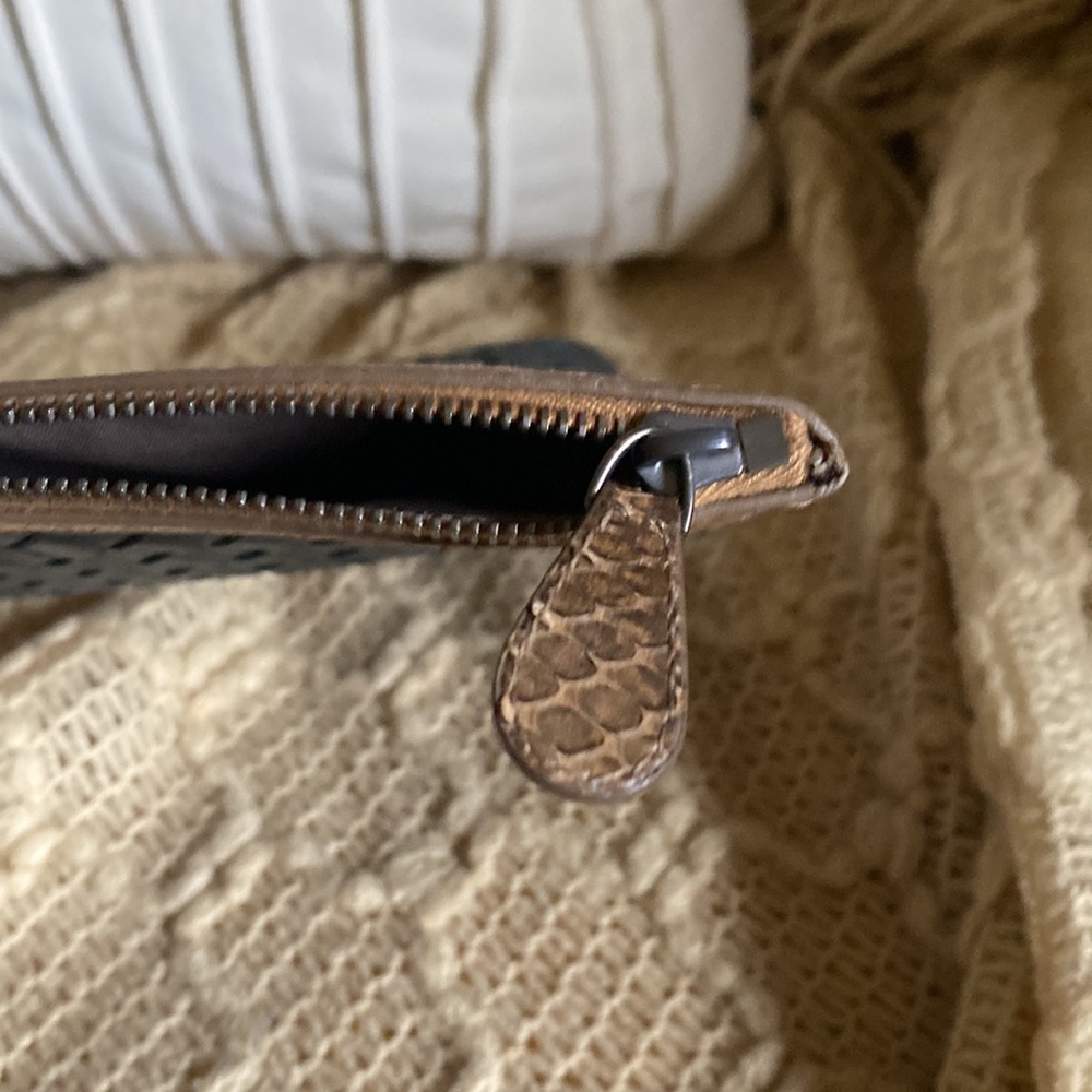 Bottega Veneta Intrecciato Snakeskin trim Clutch- COA - Picture 3 of 8
